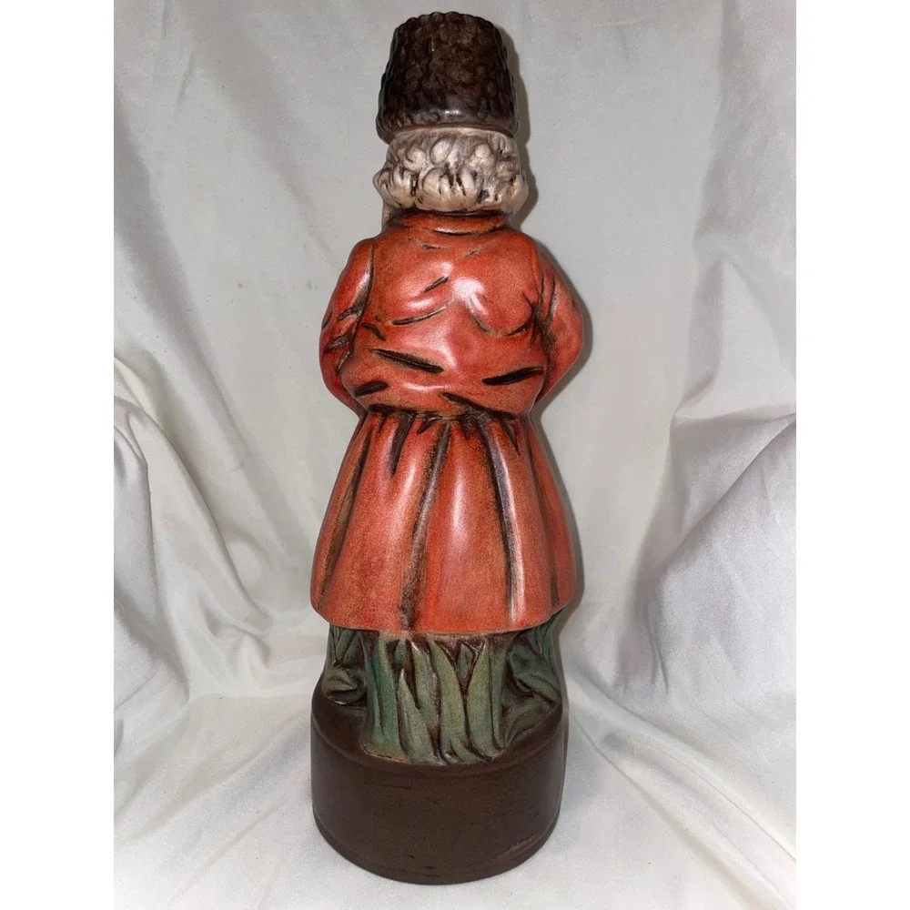 Vintage Russian Figure Vodka Decanter Ceramic Hand Painted Barware Collectible